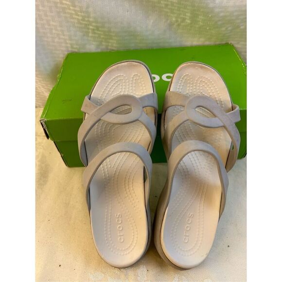 Crocs iconic comfort gray two strap size 10 (some discoloration) - Picture 2 of 4